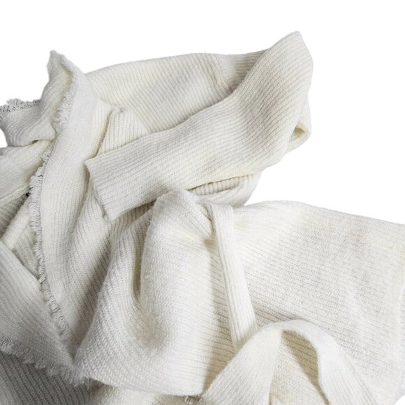 FRYE Womens Salt Breeze Cardigan, Large, Cream, Soft Knit Fringe, Tie Waist - Picture 9 of 9